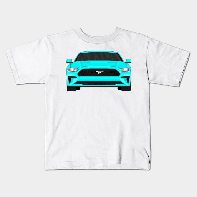 MUSTANG AQUA Kids T-Shirt by VENZ0LIC